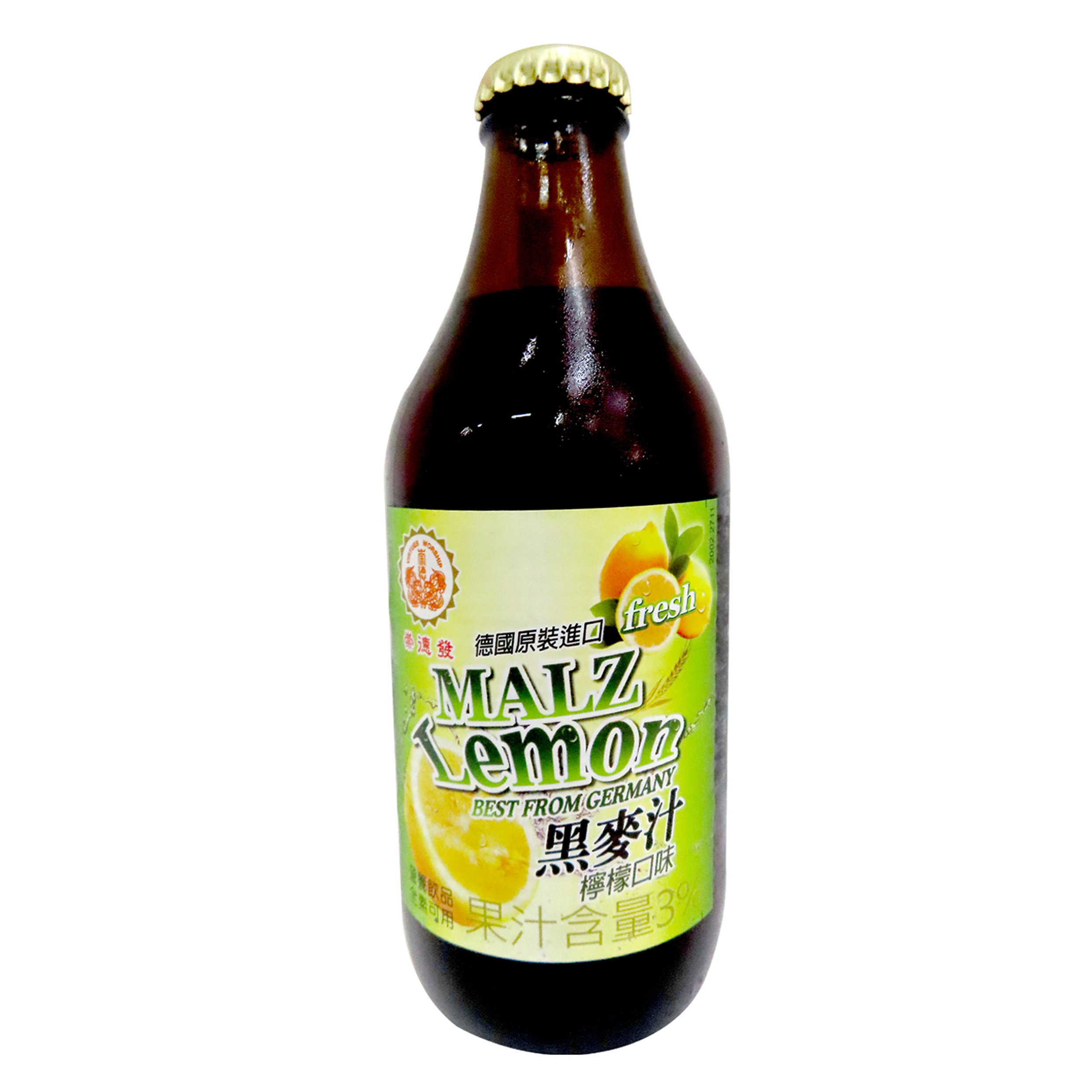 Image Lemon Malt Drink 天然柠檬黑麦汁 (玻璃瓶）330grams